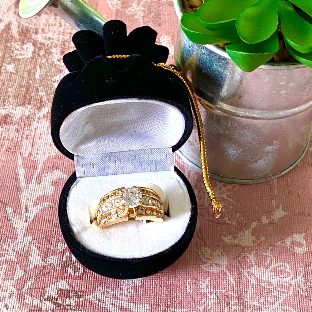 Gold & 1 Carat CZ Ring Gorgeous!